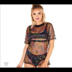 iHeartRaves Mesh Star Top
